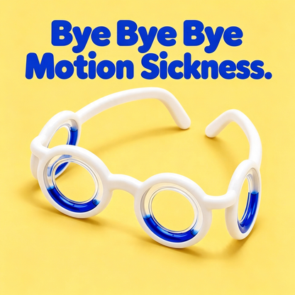 Stylish White Anti Motion Sickness Glasses, Anti Car Sickness Glasses for Car Rides, Plane, Boat, Cruise & VR Gaming Travel Essentials