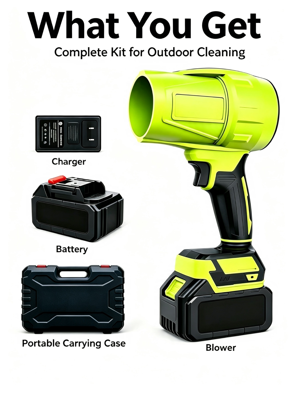 Rechargeable Cordless Turbo Blower | High Airflow Handheld Electric Leaf Blower for Lawn, Garage & Car Detailing
