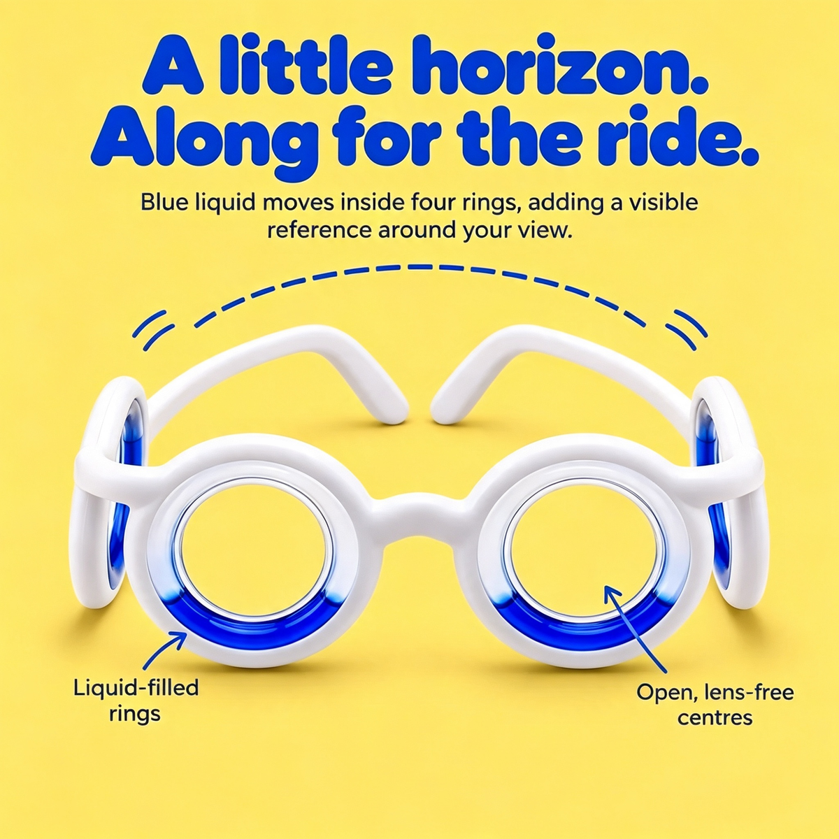 Stylish White Anti Motion Sickness Glasses, Anti Car Sickness Glasses for Car Rides, Plane, Boat, Cruise & VR Gaming Travel Essentials