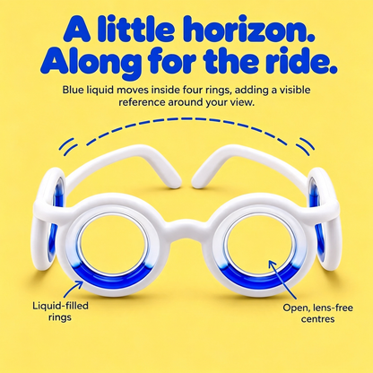 Stylish White Anti Motion Sickness Glasses, Anti Car Sickness Glasses for Car Rides, Plane, Boat, Cruise & VR Gaming Travel Essentials
