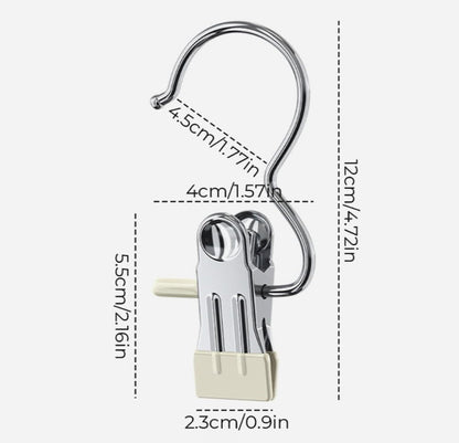 Metal Hanging Clip with Hook | Non-Slip Closet Organizer for Pants & Skirts