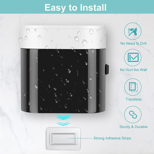 Wall Mount Toothbrush Holder with Dual Toothpaste Dispenser | Family Bathroom Organizer