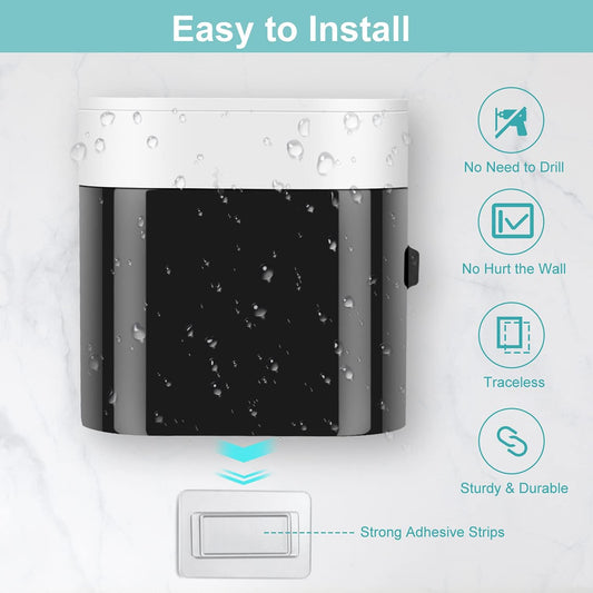 Wall Mount Toothbrush Holder with Dual Toothpaste Dispenser | Family Bathroom Organizer