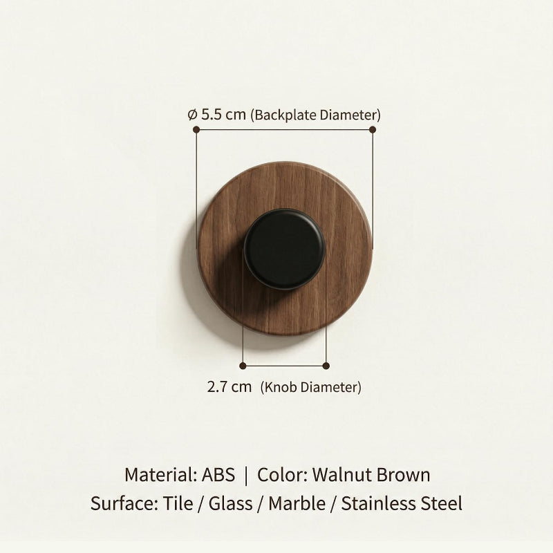 Wood Grain Twist-Lock Suction Wall Hook | Removable Vanity Storage Hook