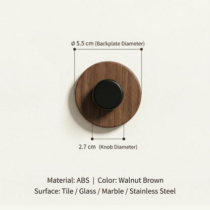 Wood Grain Twist-Lock Suction Wall Hook | Removable Vanity Storage Hook