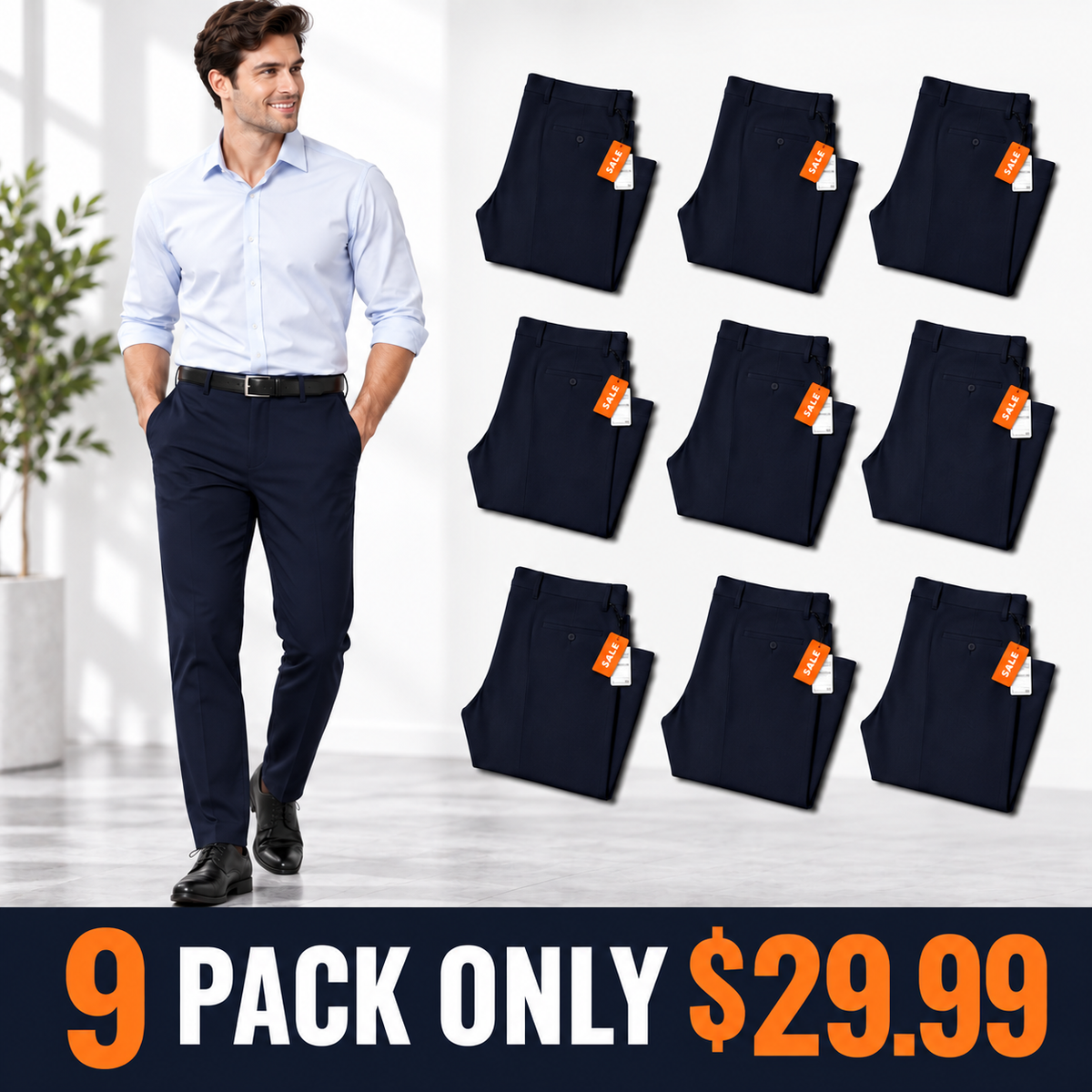 👍🔥Limited-Time Promotion-Stretch Dress Pants No Iron Golf Pants