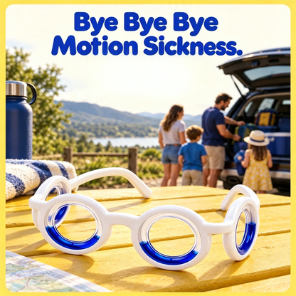 Stylish White Anti Motion Sickness Glasses, Anti Car Sickness Glasses for Car Rides, Plane, Boat, Cruise & VR Gaming Travel Essentials