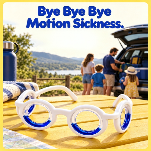 Stylish White Anti Motion Sickness Glasses, Anti Car Sickness Glasses for Car Rides, Plane, Boat, Cruise & VR Gaming Travel Essentials