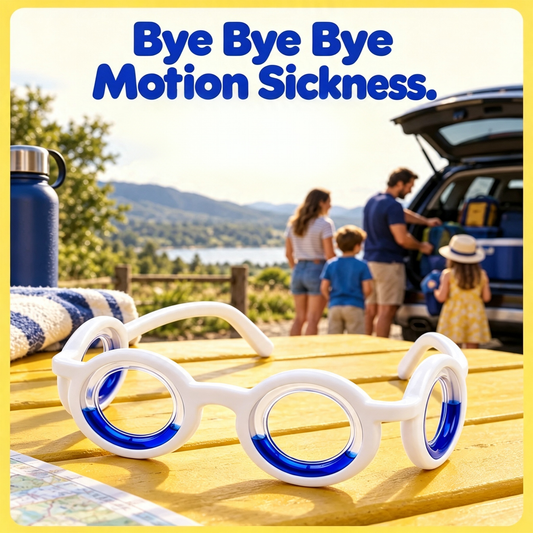 Stylish White Anti Motion Sickness Glasses, Anti Car Sickness Glasses for Car Rides, Plane, Boat, Cruise & VR Gaming Travel Essentials