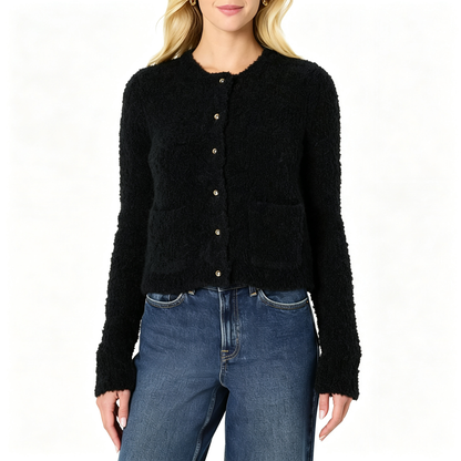 Women's Regular-Fit Trendy Wool Blend Boucle Button-Down Jacket