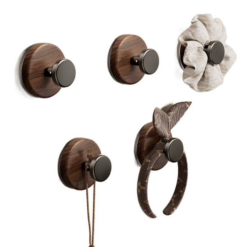 Wood Grain Twist-Lock Suction Wall Hook | Removable Vanity Storage Hook