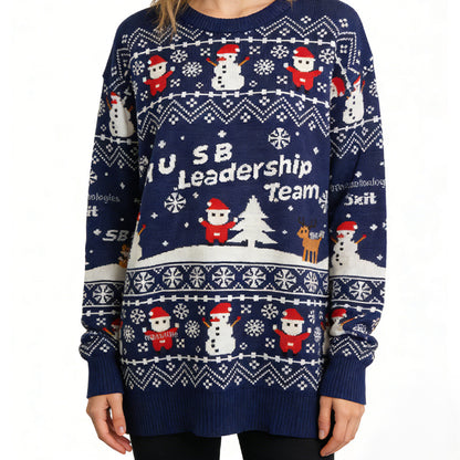 Ugly Christmas Sweater - Red with Black Splash Graphic