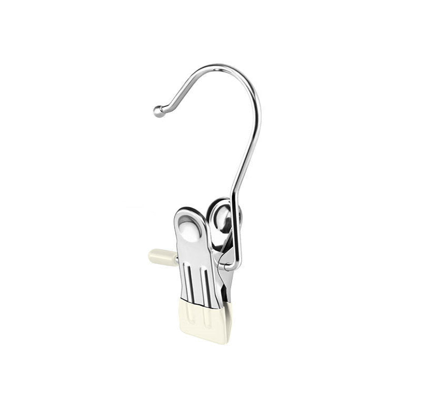 Metal Hanging Clip with Hook | Non-Slip Closet Organizer for Pants & Skirts