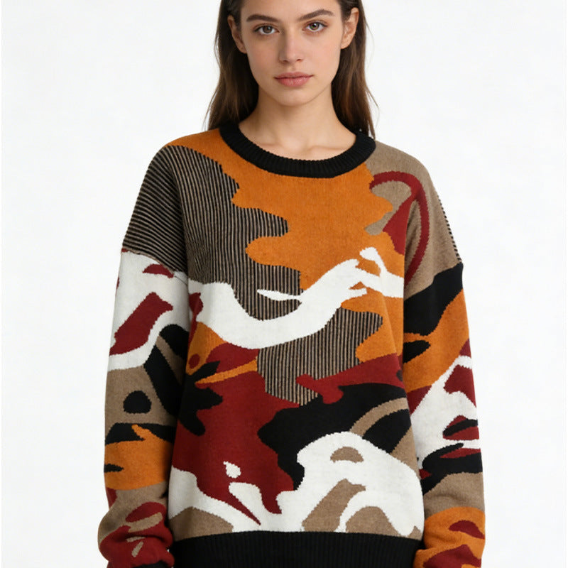 Ugly Christmas Sweater - Red with Black Splash Graphic